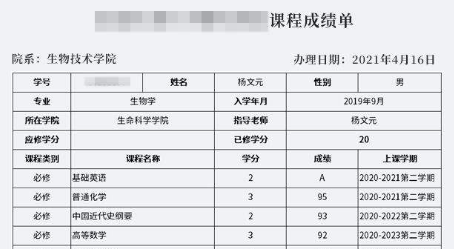 成绩单翻译